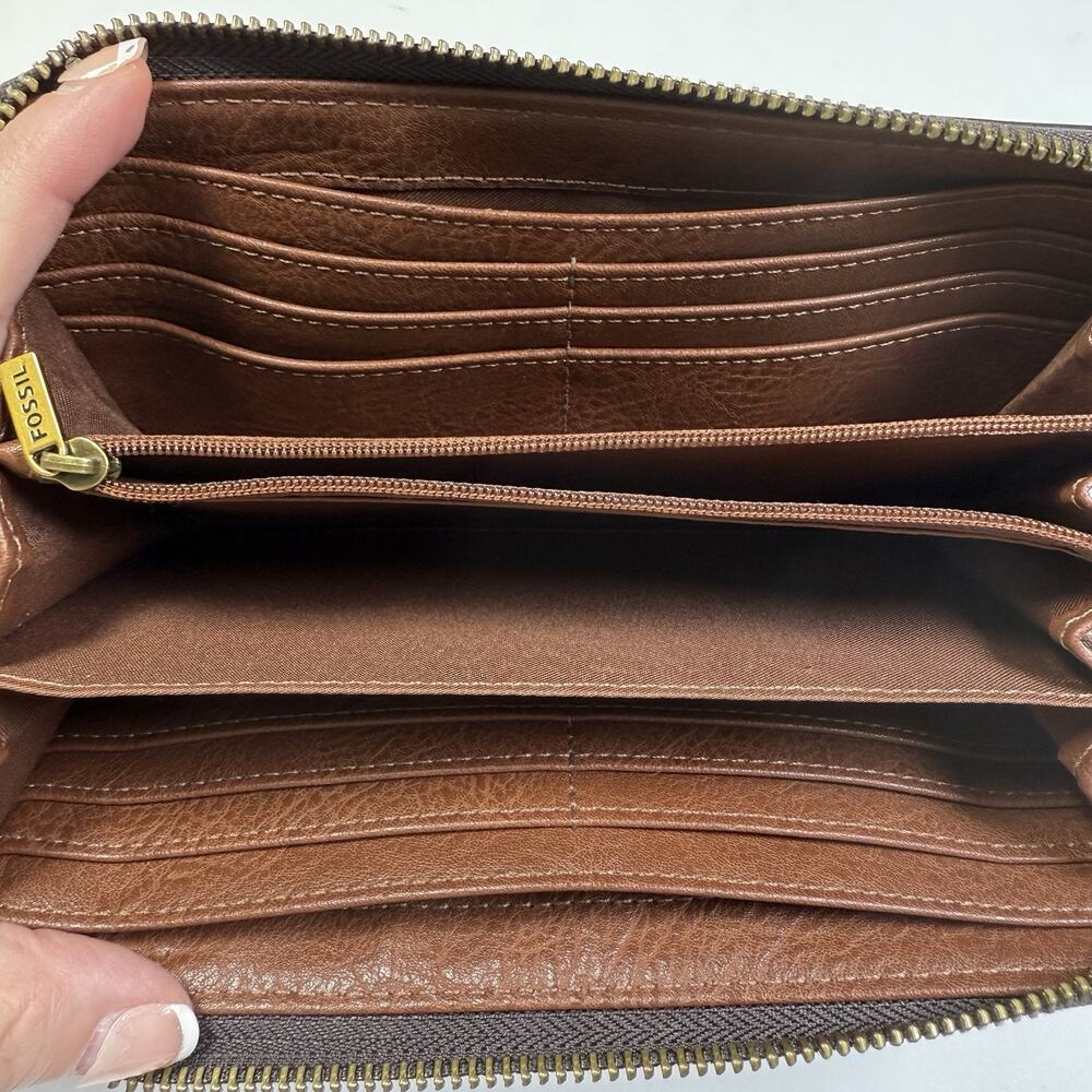 Fossil Logan Rfid Stripe Zip Around Wallet Full S… - image 4